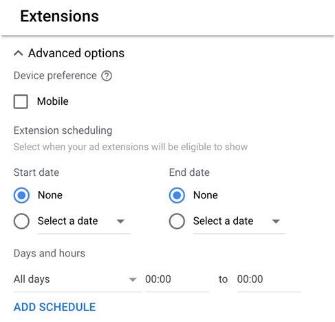 Call Extensions Scheduling